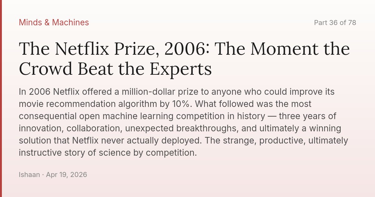 The Netflix Prize, 2006: The Moment the Crowd Beat the Experts