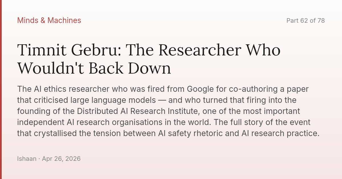 Timnit Gebru: The Researcher Who Wouldn't Back Down